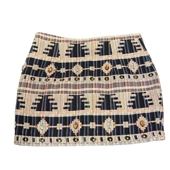 English Rose Woven Jewel Embellished Skirt Aztec Southwest Size Small - Picture 1 of 7